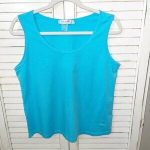 Fresh Produce Sun Faded Dyed Turquoise Tank Size Small